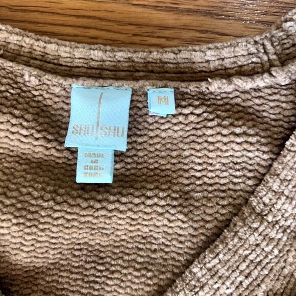 Shu Shu Brown V Neck Sweater Medium‎ - Picture 2 of 4